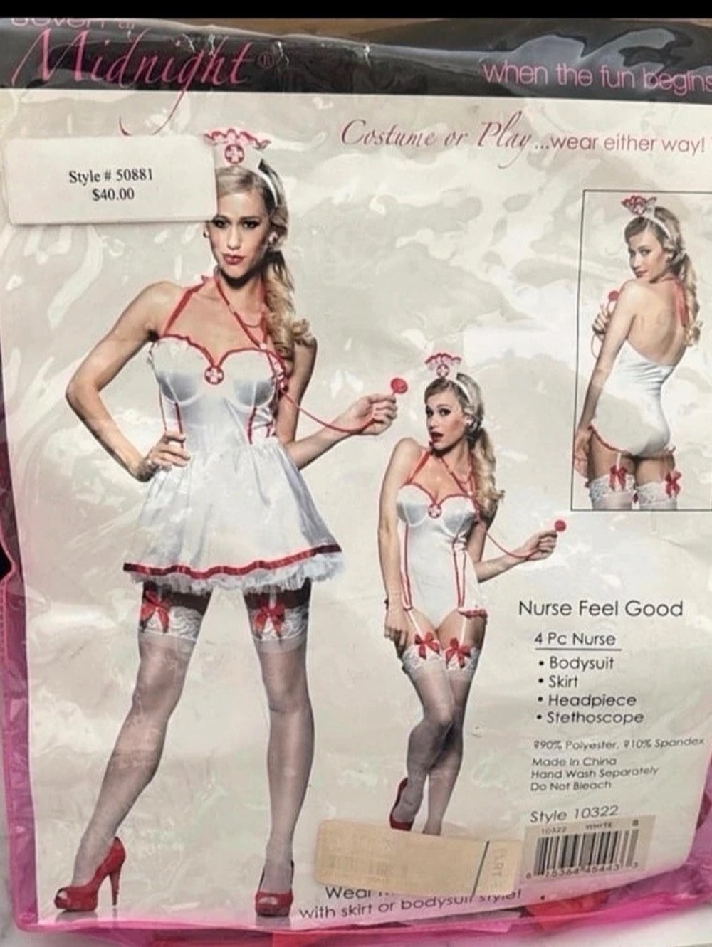 Nurse Feel Good 4pc Costume Set in White & Red